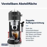 De'Longhi Dedica Style EC 685.B - Espressomachine met portafilter, espressomachine met professionele melkopschuimer, slechts 15 cm breed, voor gemalen koffie of ESE-capsules, 1 l watertank, zwart
