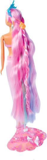 Simba 105733610 - Steffi Love Rainbow Mermaid, regenboog zeemeermin modepop met kleurrijk haar, haarspeldjes, kam en afneembare vin, speelpop 29 cm, vanaf 3 jaar