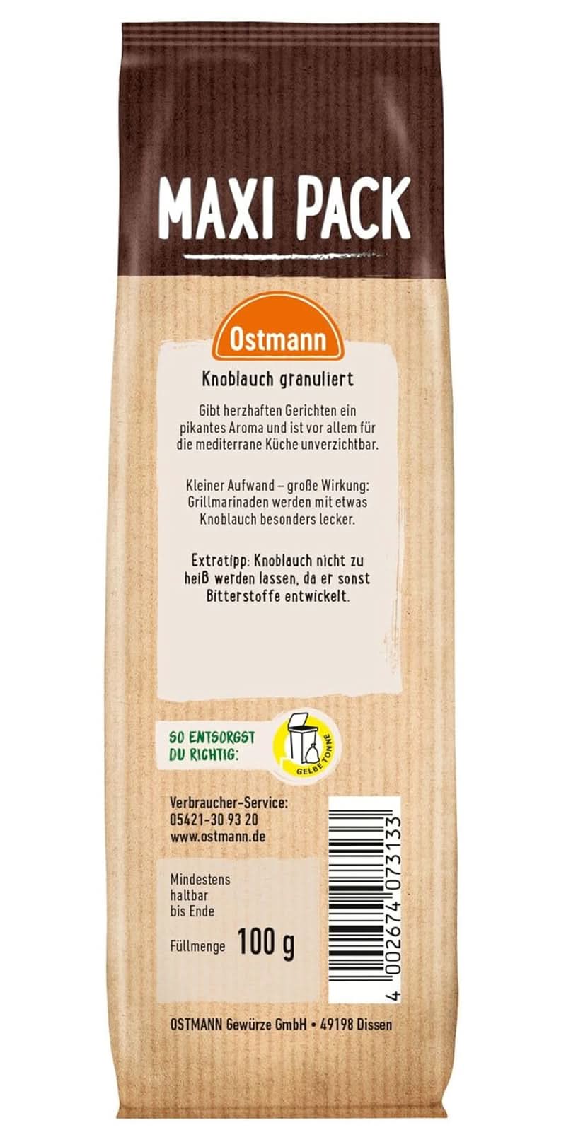 Ostmann - Gekorrelde knoflook, 100 gram Condimente Naty Shop