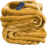 Comfortabele deken, polyester, blauw, 150 X 200 Cm Bedden en Dekens De Witte Lietaer Geel Goudgeel 150X200