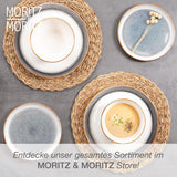 Moritz & Moritz TARENTO 24-delige serviesset voor 6 personen, grijs - Elegante hoogwaardige aardewerken bordenset - De serviesset bestaat uit 6 dinerborden, 6 dessertborden, 6 dinerborden en 6 kopjes