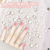 3D Heart Nail Art Charms,320 Stück Niedliche Klar Acryl Herz Nail Charms, Flatback Heart Nagel Strasssteine ​​4Mm 6Mm 8Mm Harz Nagelkunst Decoraties voor Frauen Mädchen DIY Maniküre Zubehör(4Mm 6Mm 8Mm)
