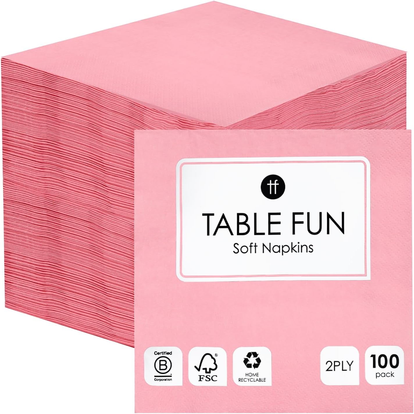 Table Kind 100 witte zachte servetten in bulk, hoogwaardige servetten voor feesten, catering en dagelijks gebruik, FSC, duurzaam en recyclebaar, gemaakt in de EU | 2-laags | 33 cm