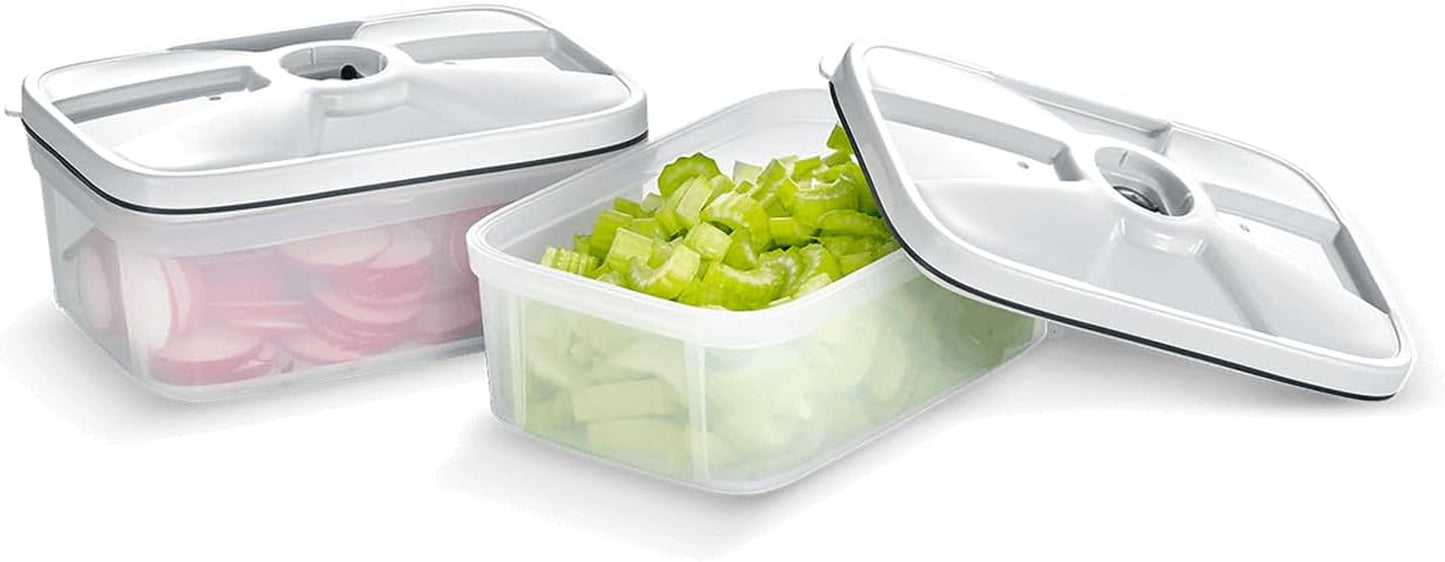 SEVERIN vacuümcontainer, duurzame vacuümcontainer met een inhoud van 0,75 liter per container, 2 sets, transparant, kunststof, keukenapparatuur, ZB 3620 Voedselbewaardozen Naty Shop Single