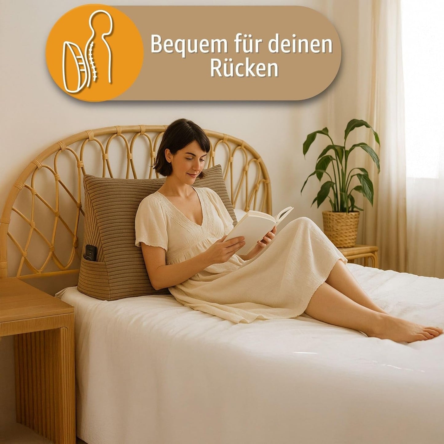 Verenkussen, rugkussen, fluwelen kussen, breedte 70 cm - leeskussen voor bed, bank en bank, groot bankkussen, muurkussen, bankkussen, leeskussen, rugsteunkussen, lichtgrijs