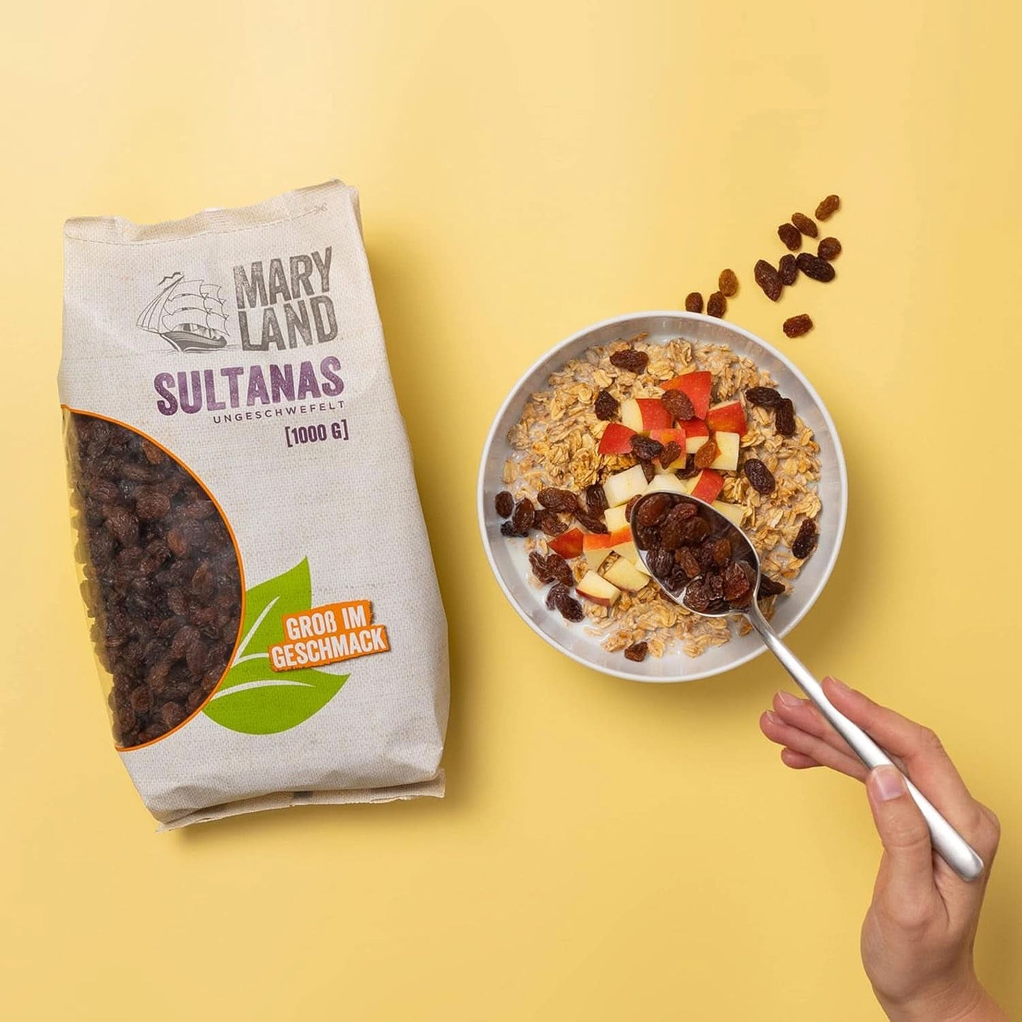 Maryland Sultanas, Gedroogde rozijnen, natuurlijk zoet, geen toegevoegde suikers - geen bewaarmiddelen, 1 Kg Gedehydrateerde producten Naty Shop