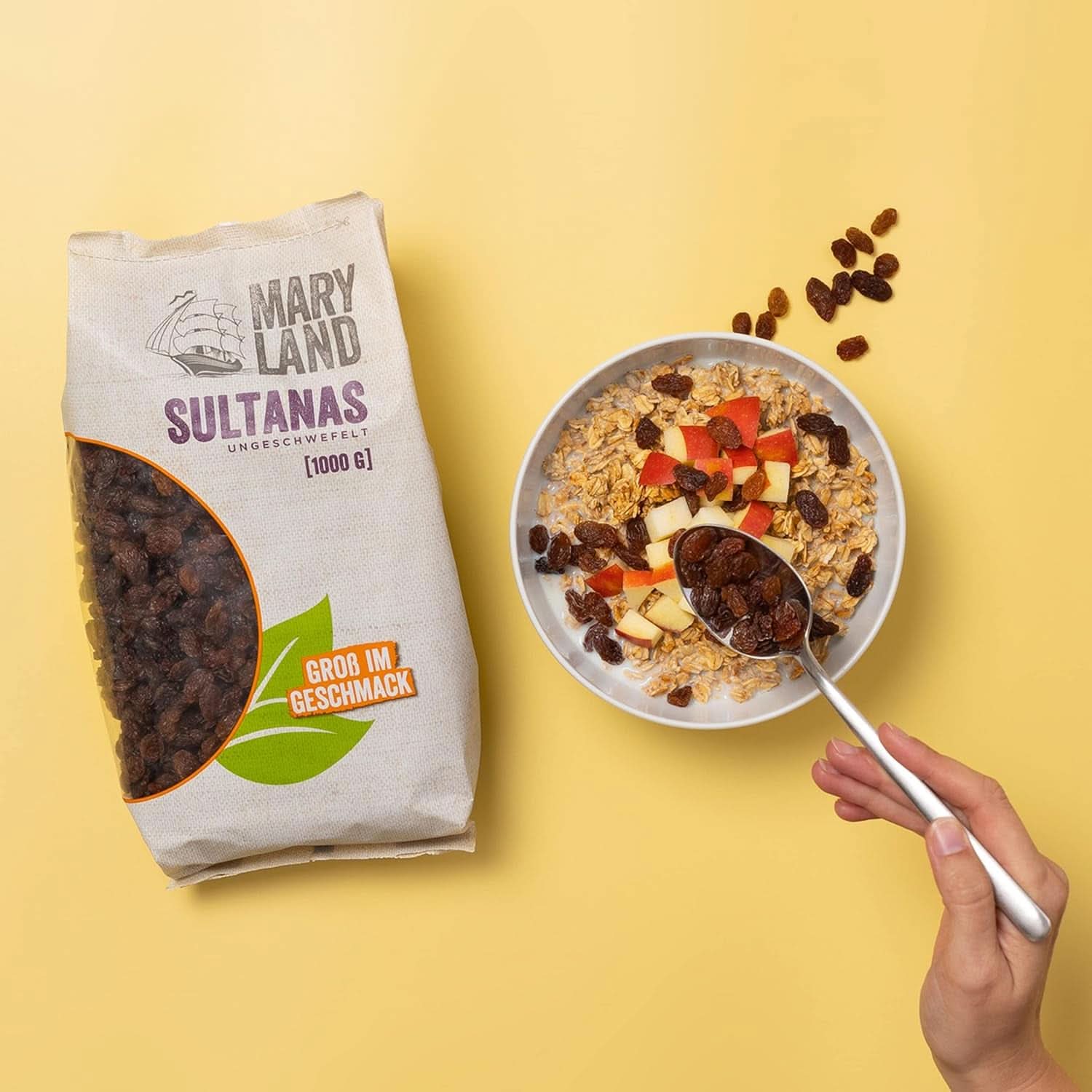 Maryland Sultanas, Gedroogde rozijnen, natuurlijk zoet, geen toegevoegde suikers - geen bewaarmiddelen, 1 Kg Gedehydrateerde producten Naty Shop