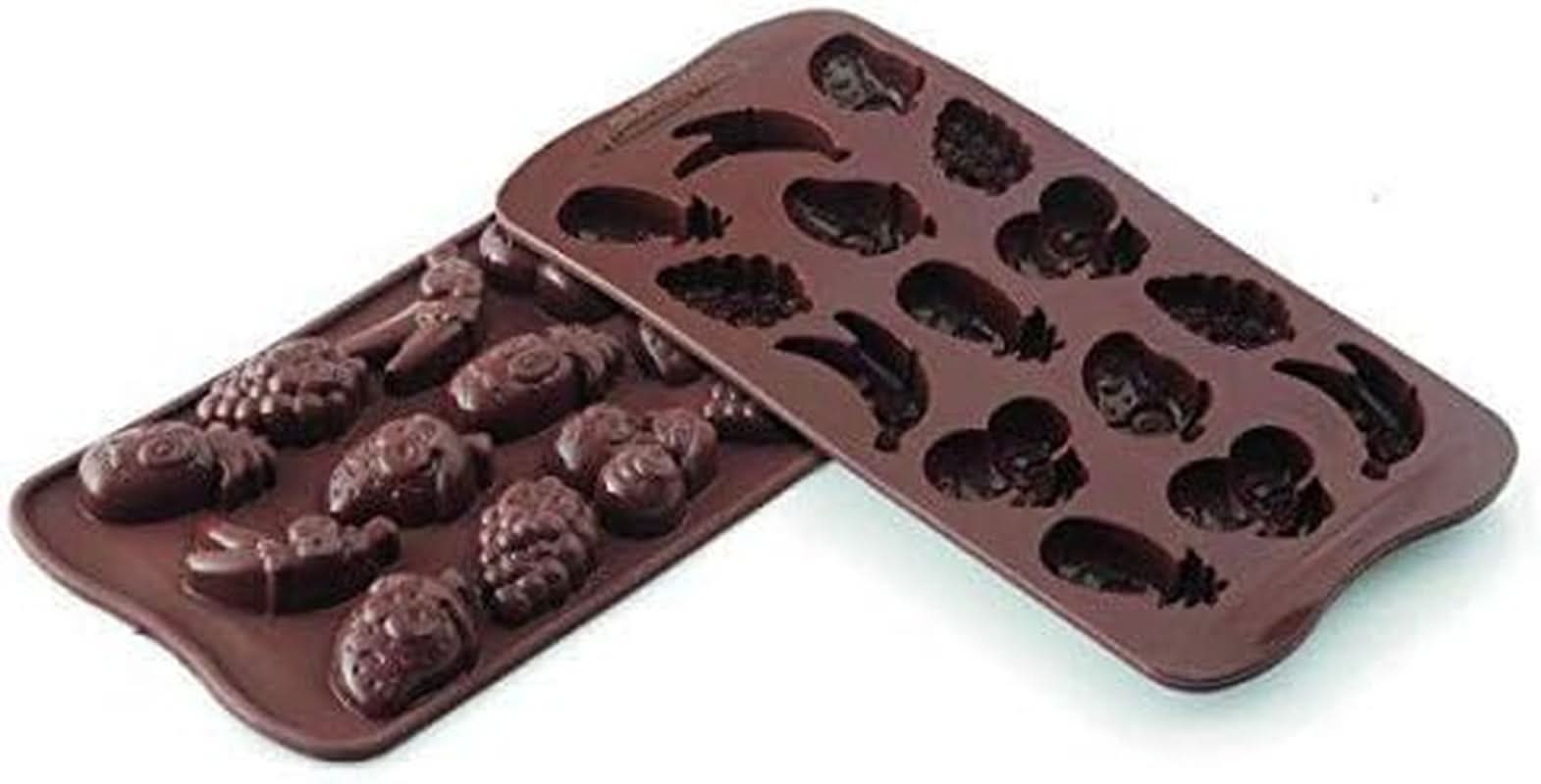 Siliconenvorm Praline Silikomart Fruit 3,2 x 3,2 x H 1,5 cm, 10 ml, 15 gaatjes (SCG32) Keuken Naty Shop
