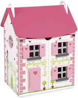 Janod Mademoiselle houten poppenhuis van 3 verdiepingen met 11 accessoires, replica speelgoed, stimuleert de fantasie, vanaf 3 jaar, J06581