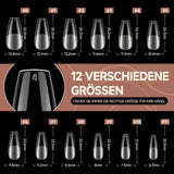 Ballerina Gel Nagel Tips 216 stks 12 Maten Zachte Gel Nagel Tips Volledige Dekking Nagelverlenging Set Semi Matte DIY Thuis Kunst
