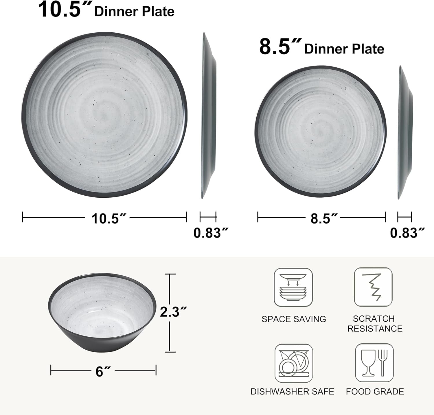 Melamine bestekset 24-delig 4-persoons campingbordenset - bestek voor buiten en binnen