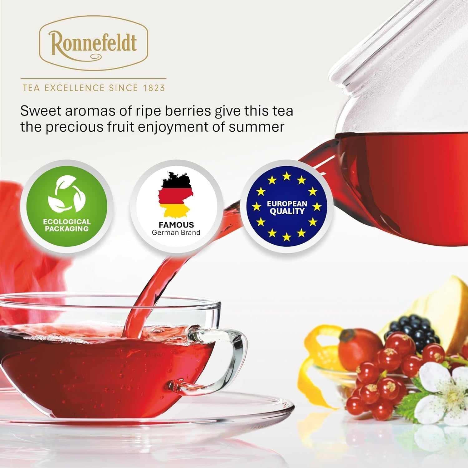 Teavelope "Red Berries" - fruitthee met aardbei- en frambozensmaak, 25 theezakjes, 62,5 g