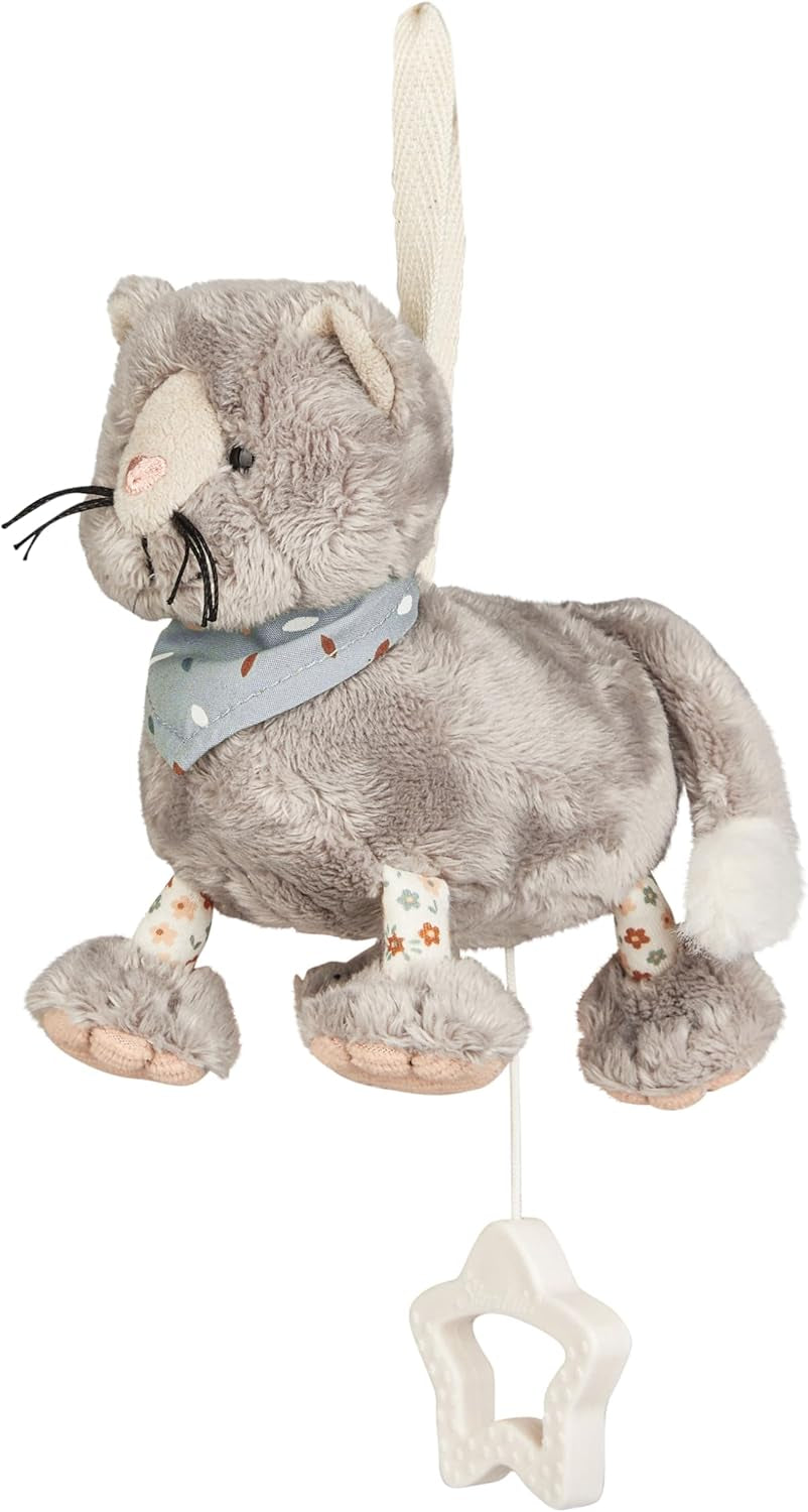Sterntaler S kat Lilly muziekdoos - baby muziekdoos van zachte stof - knuffel voor kinderen om vast te binden - slaapmiddel heeft een kalmerende werking thuis en onderweg, grijs Speelgoed Bebe Naty Shop Standaard titel