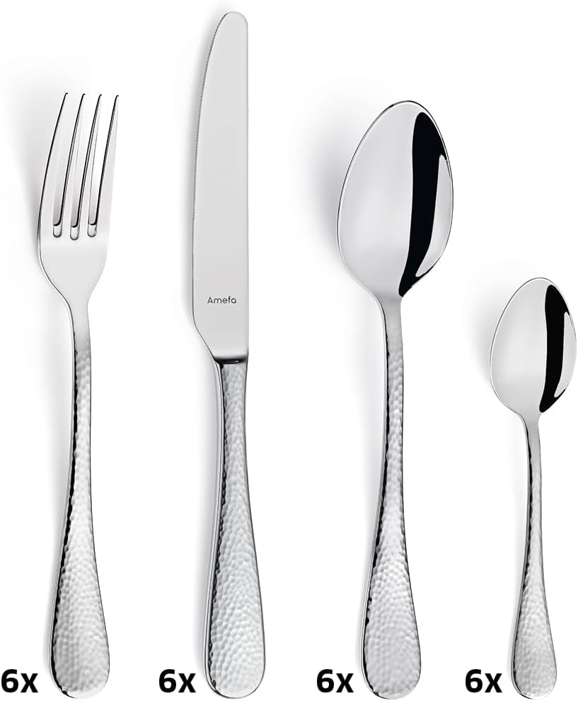 Amefa Sierra bestekset 6 personen | 24-delige roestvrijstalen 18/10 keuken Naty Shop