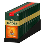 Jacobs Kaffeekapseln Espresso Classico, Intensität 7/12, 10 x 10 Getränke, Nespresso* compatibel Kaffee Kapseln, 100 Kapseln