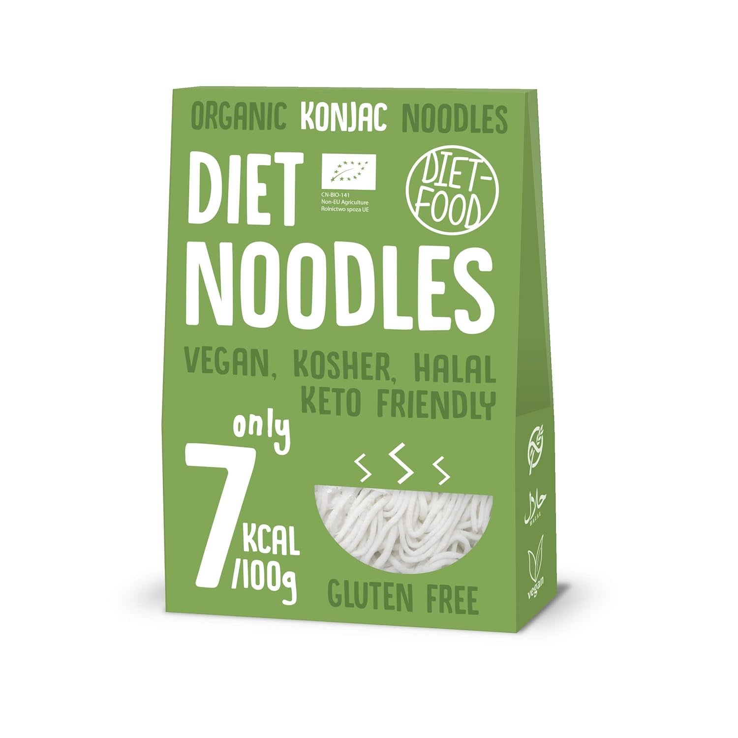 DIET-FOOD Biologische Shirataki Konjac Instant Rijst, Koolhydraatarm, Caloriearm, Veganistisch, Vetvrij, Sojavrij, Glutenvrij, Keto-vriendelijk, Afslankend, 300 Gram