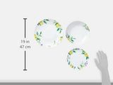 Excelsa Lemon serviesset, 18-delig, porselein, wit/citroen