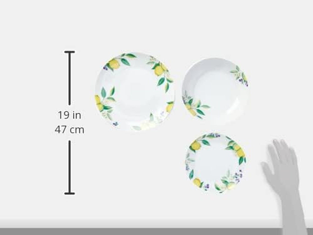 Excelsa Lemon serviesset, 18-delig, porselein, wit/citroen