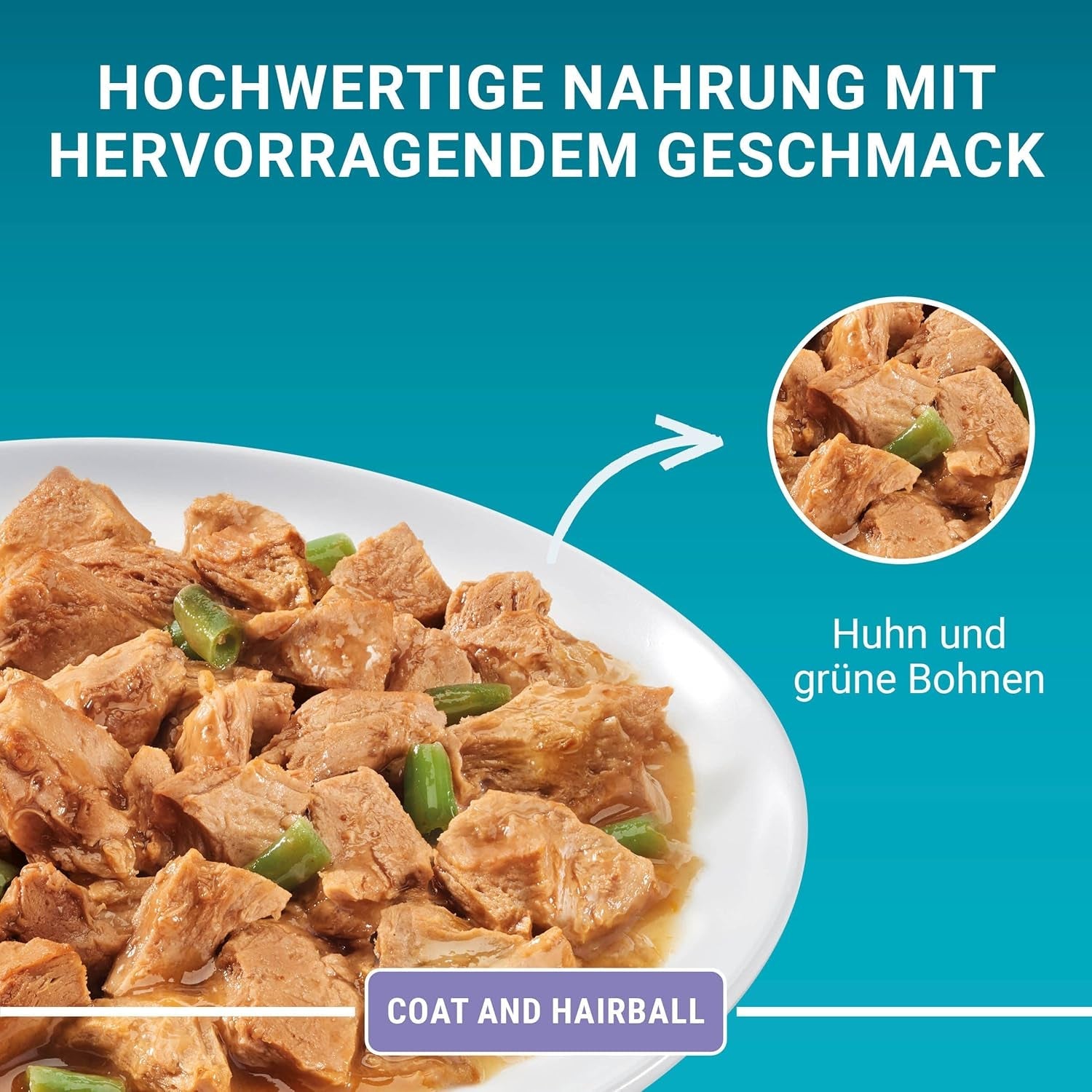 PURINA ONE vacht- en haarbal natvoer voor katten in saus met kip, 26 stuks (26 x 85 g)