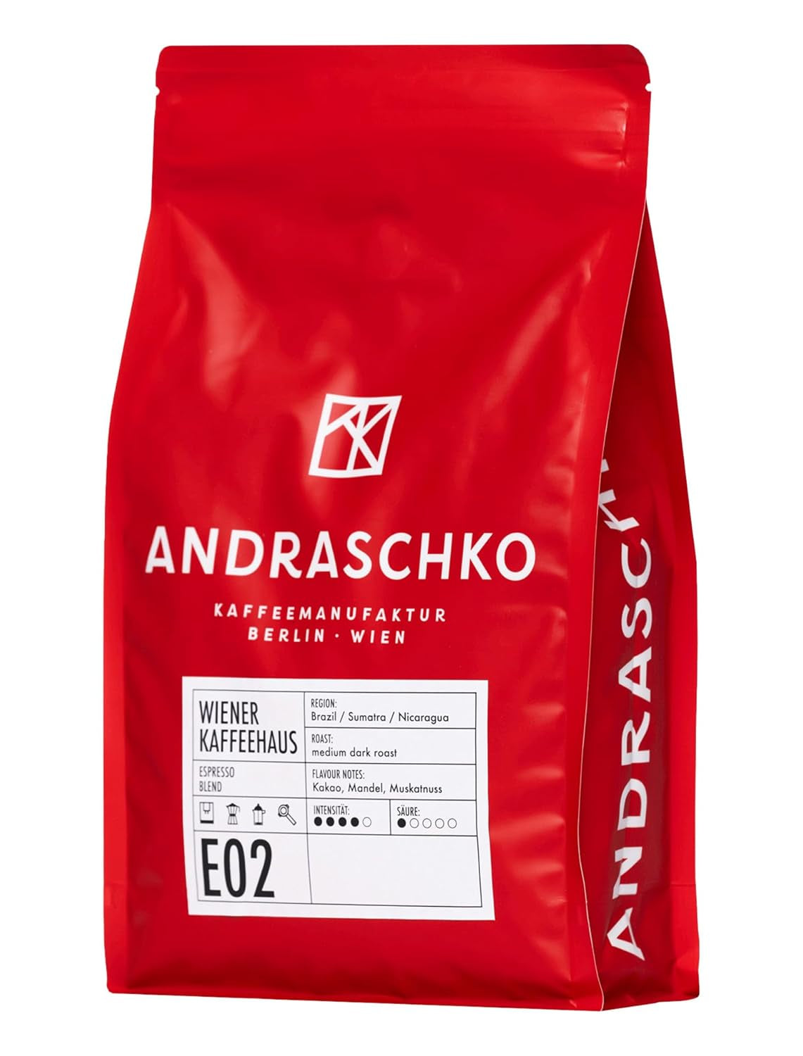 Espresso Bohnen - Wiener Kaffeehausmischung Espresso Blend - mild Röstung mit 100% Arabica aus 7 Herkunftsländern - frisch in Berlijn geröstet - 1kg