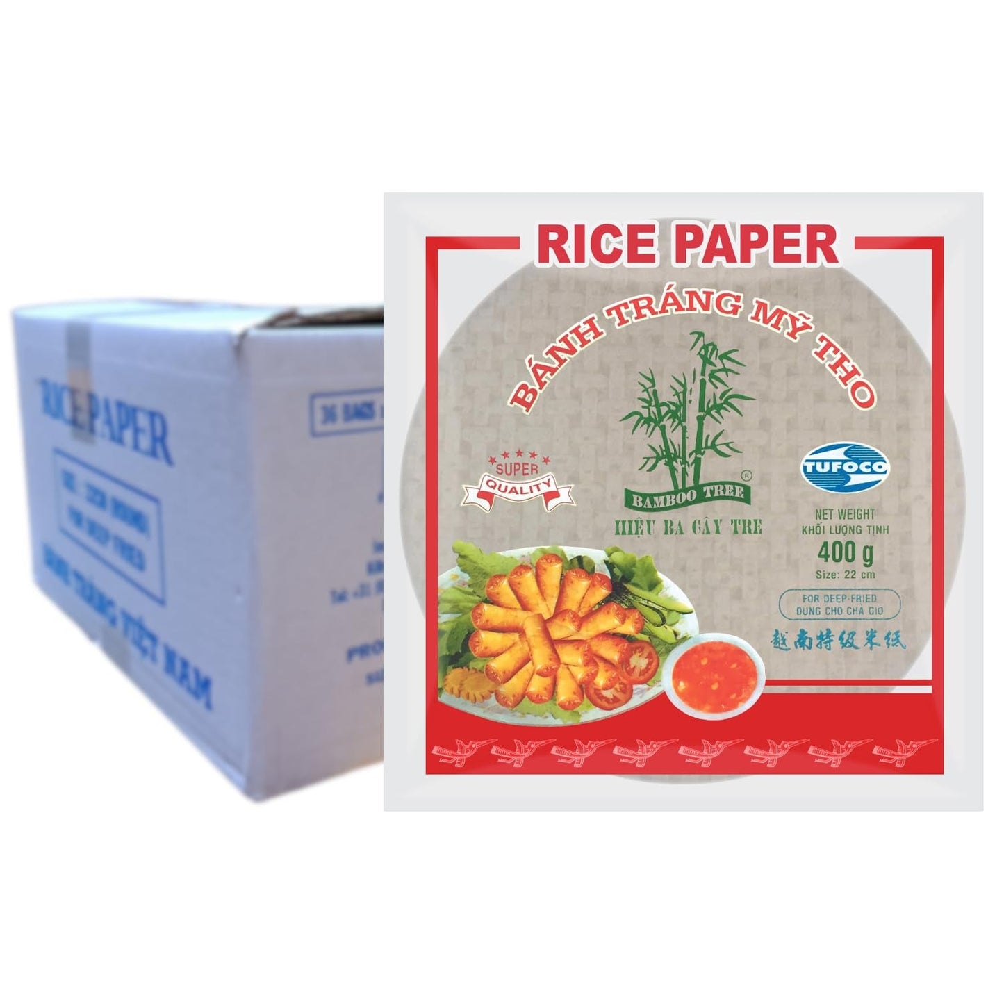 BAMBOE BOOM - Rijstpapier 22 cm. (Zomerbroodjes) - 1 x 400 g