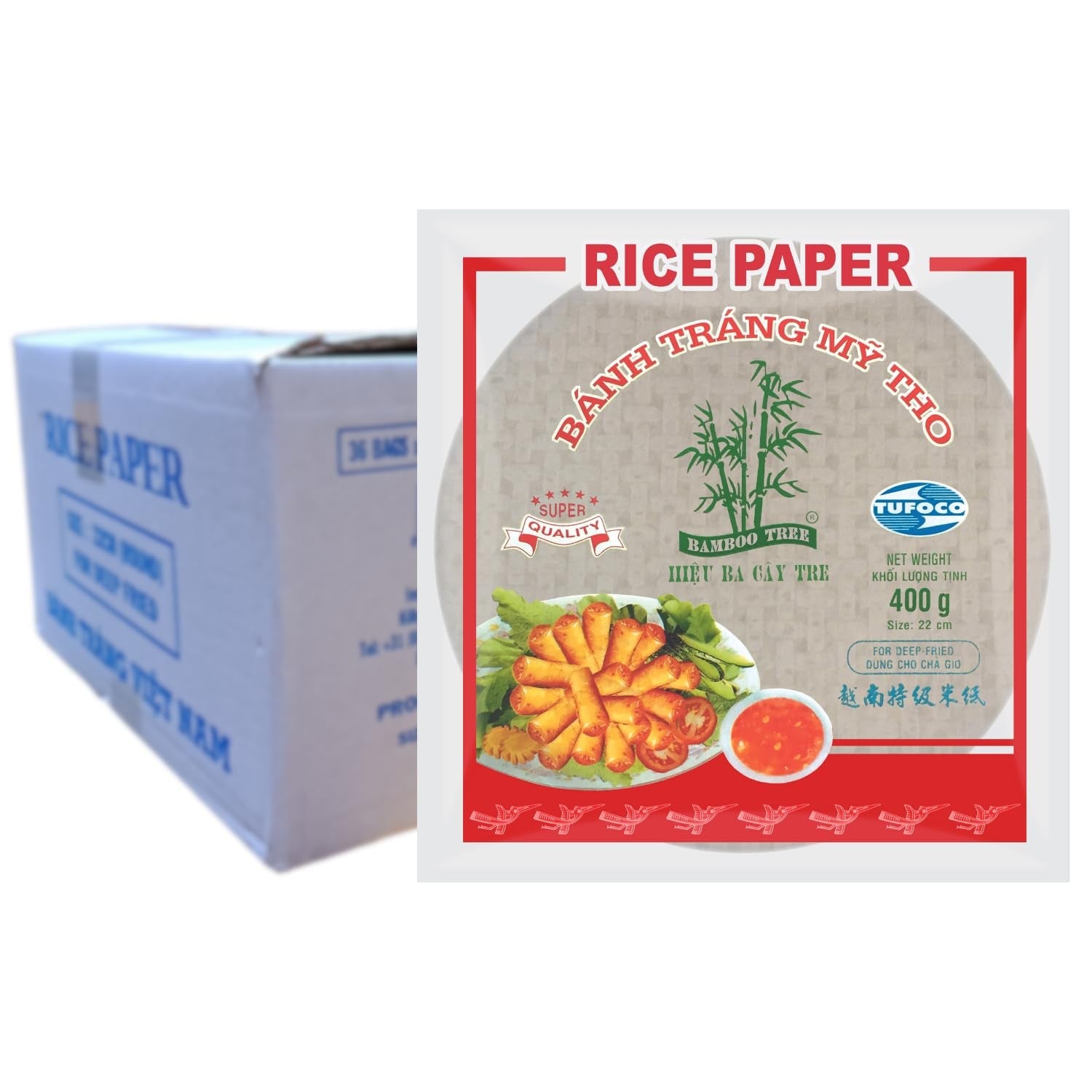 BAMBOE BOOM - Rijstpapier 22 cm. (Zomerbroodjes) - 1 x 400 g