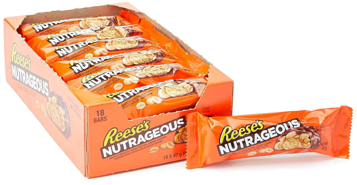 Nutrageous Pindakaas - Chocoladerepen met Pindakaas: 18 stuks (18 x 47 g)