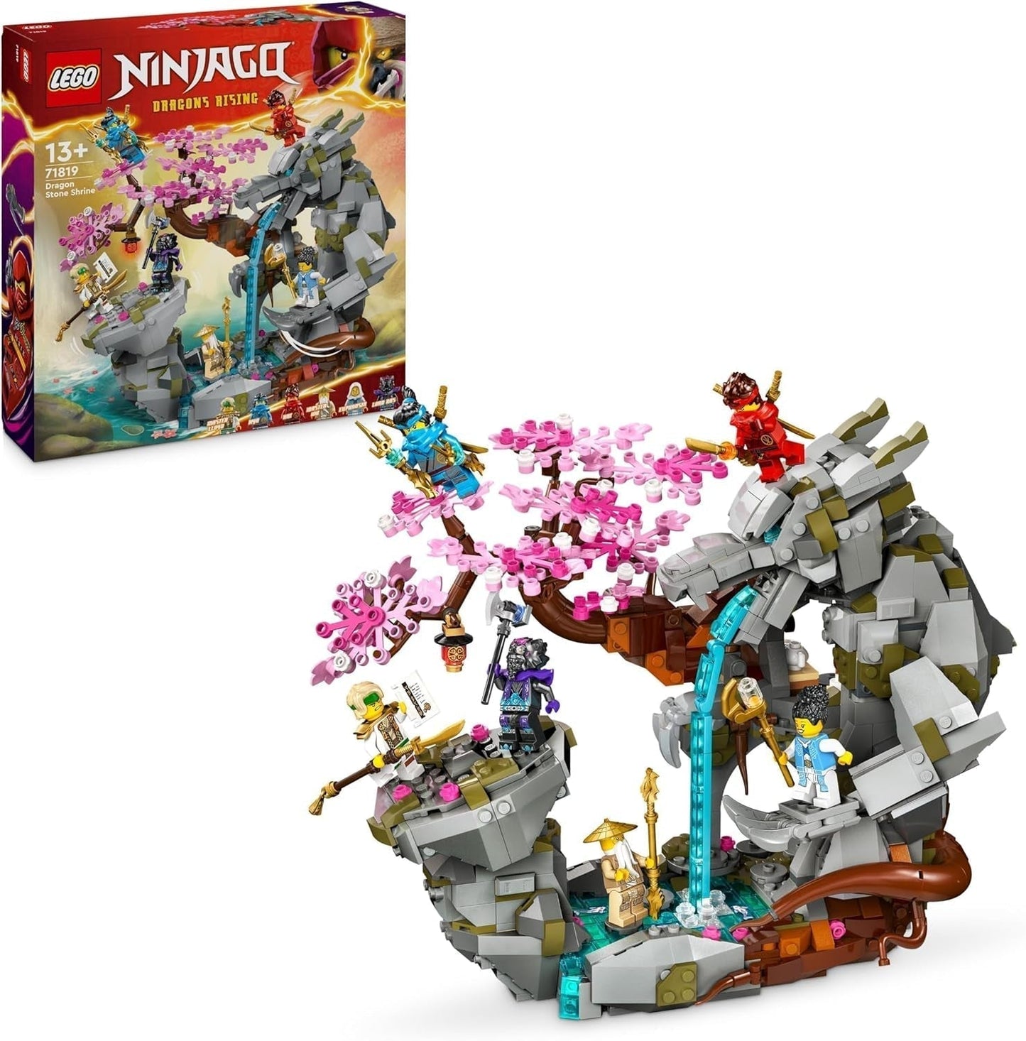 LEGO NINJAGO Dragon Stone Tempel Drakenspeelgoed met 6 Ninja-figuren, grote set om te bouwen, spelen en tentoon te stellen, verjaardagscadeau voor jongens en meisjes 13+ 71819 Bouwsets Besuche den LEGO-Store Single