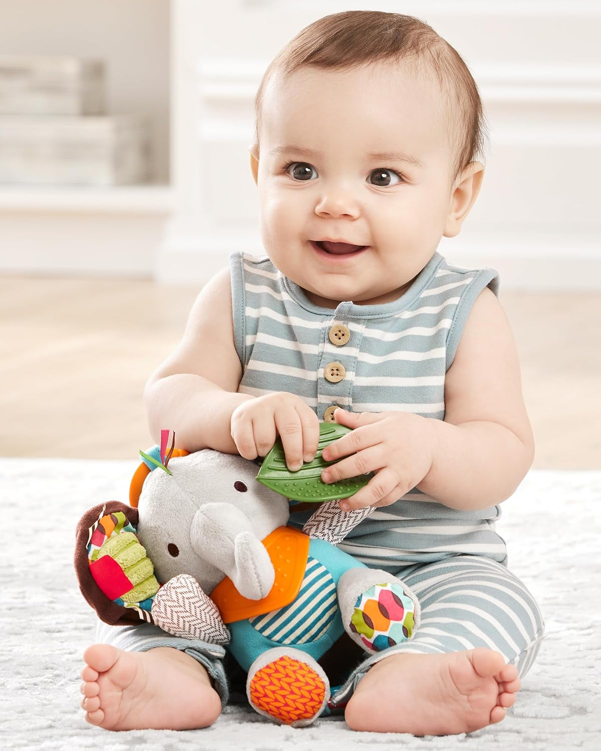 Skip Hop Bandana Buddies Activity Toy, zacht speelgoed voor baby's en kinderen, veelkleurig, olifantenbabyspeelgoed Naty Shop