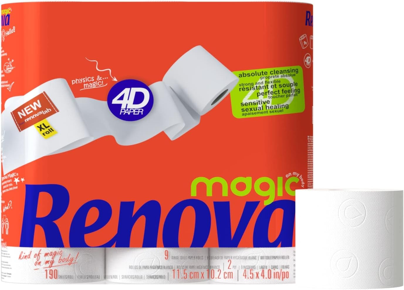 Renova toiletpapier, 7 pakken van 9 rollen - totaal 63 rollen