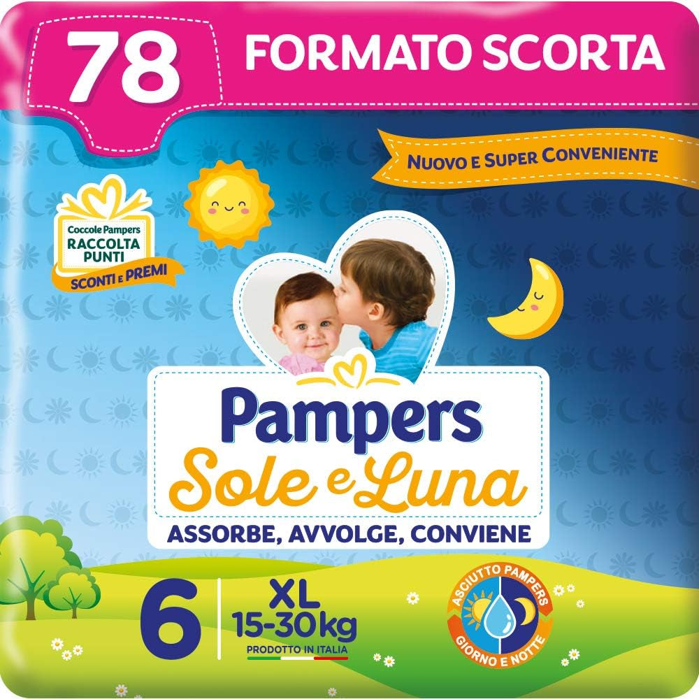 Pampers Sun and Moon Luiers, Unisex, Junior, Maat 5 (11-25 kg), 120 Luiers
