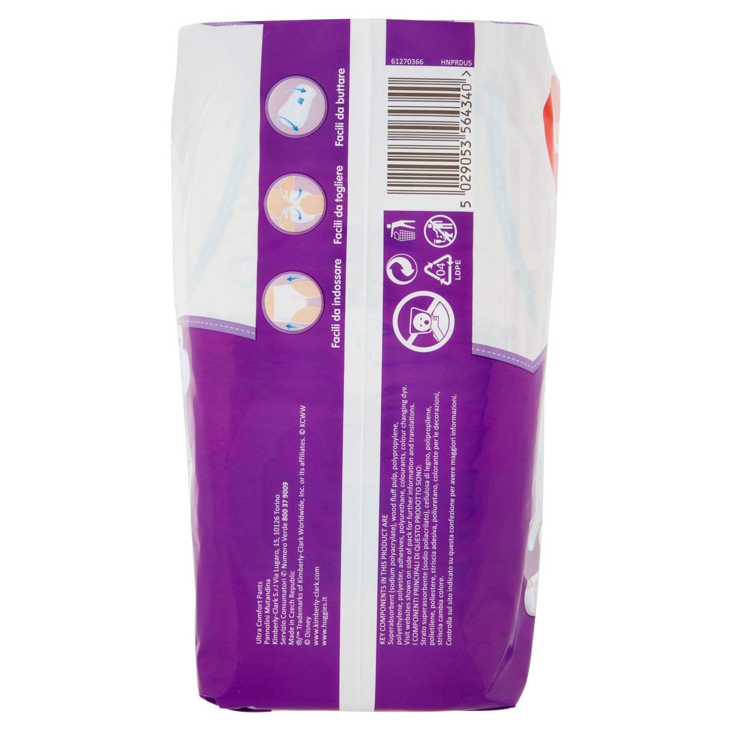 Huggies PANNOLINI Mutandina wegwerpluier, jongens/meisjes, 12kg, 17kg, veelkleurig, 14 stuks (S)