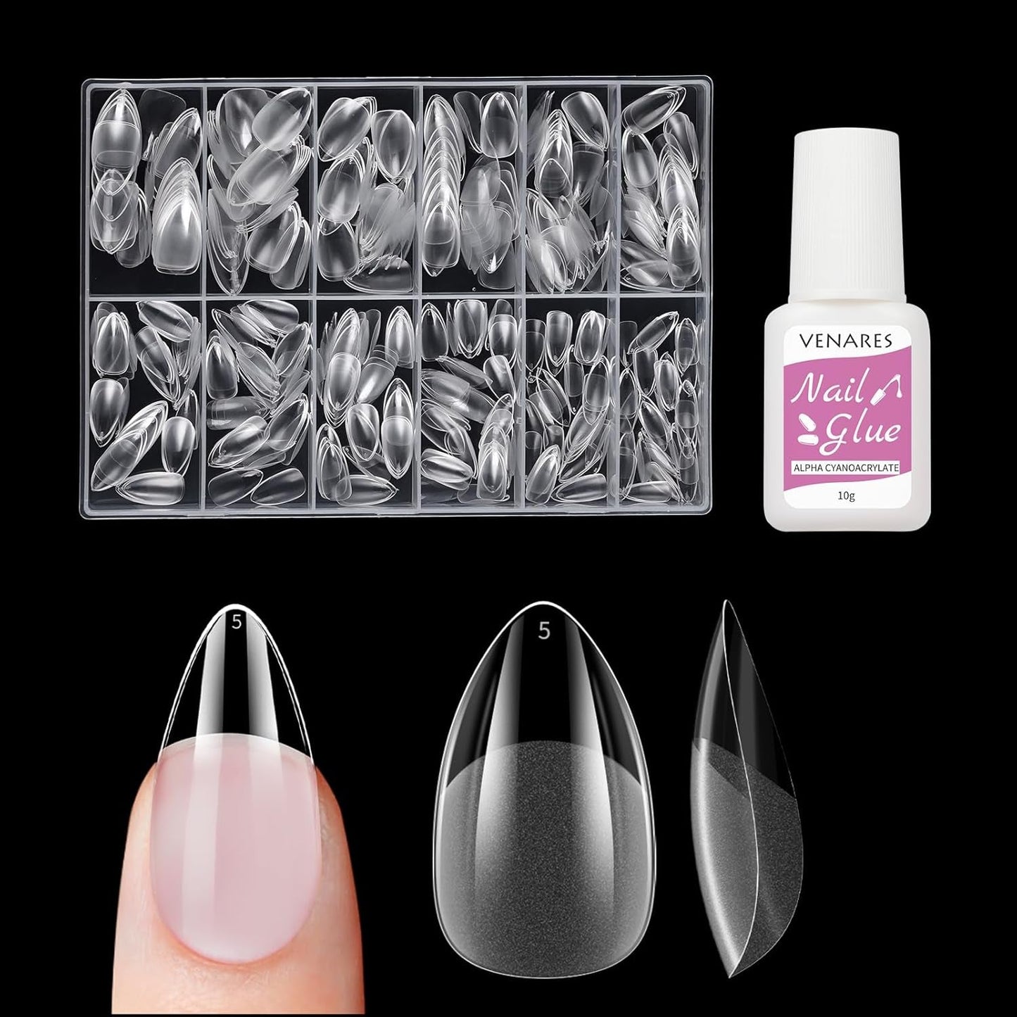 Korte Kunstnagels Ballerina 500 stuks Lijm op 12 Maten Kunstnagels Korte Zachte Gel Volledige Dekking Nageltips Voor Gelnagels Korte S