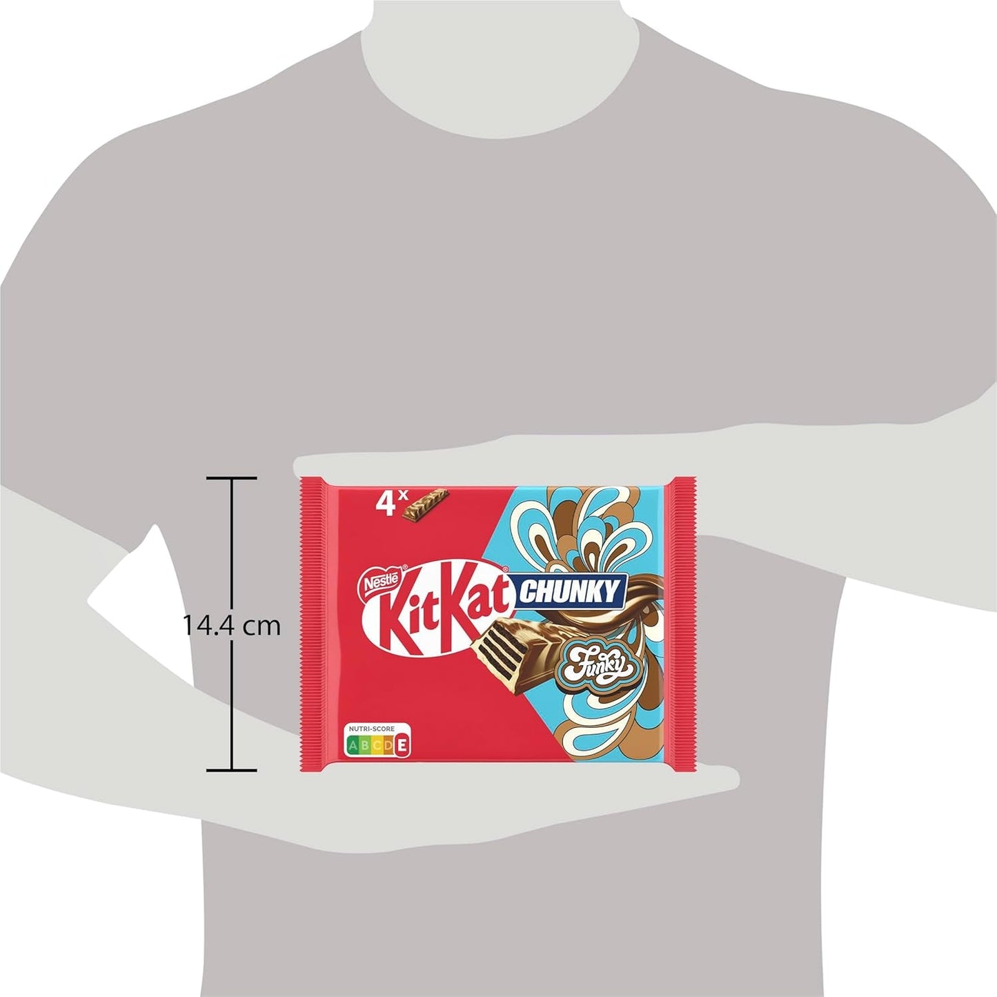 Nestlé Chunky Funky Krokante Wafel in Melkchocolade Multipack, 2 Stuks (4 x 40 g elk)
