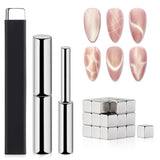 SAVILAND 4X Hochfester Cat Eye Magnet Für Nagel: 3-in-1 Nagelmagneet Rund Lange Streifenperle N35 Neodym Ultra Strong Magnet Für Nagellack Präzise 3S Formung Cat Eye Gel Nagellack Magnet Magnetstift