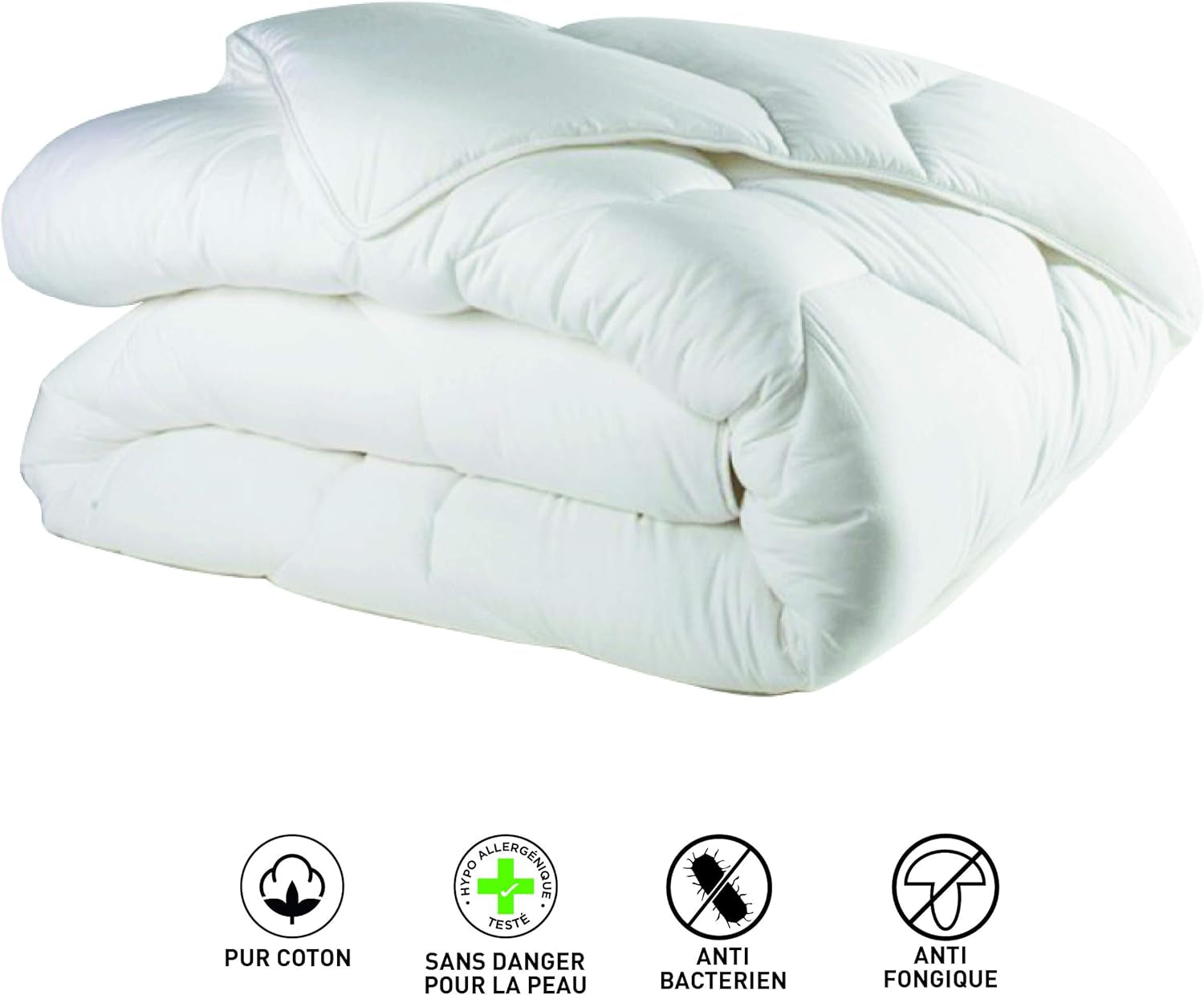 Blanrève Cthalvd011420 Dekbedovertrek Hollofil Allerban warm katoen wit 140 X 200 cm Dekbedden en dekbedden Naty Shop