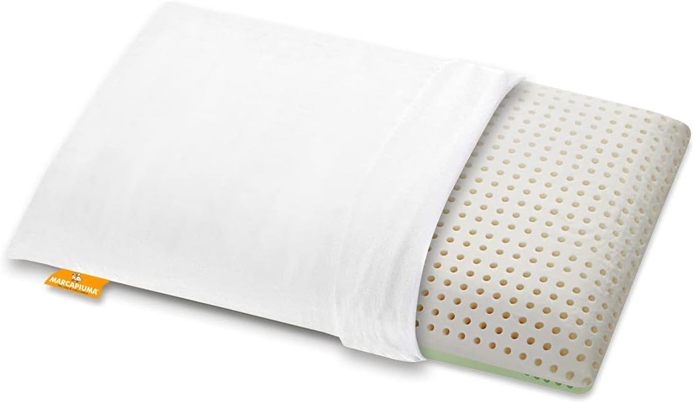Orthopedisch neksteunkussen - Biologische Aloë - Aloë Vera Visco-elastisch kussen 14 cm hoogte 100% katoenen hoes Visco kussen - Memory Foam Kussen - Gemaakt in Italië Naty Shop Standaardkussens