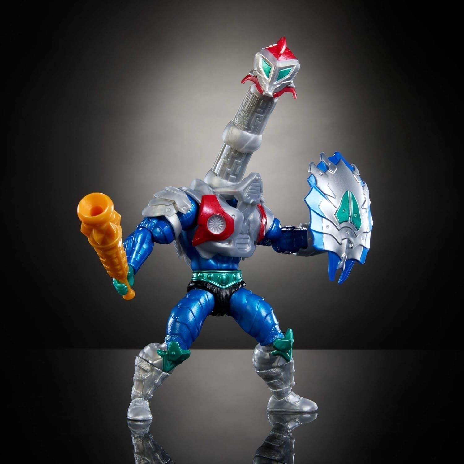 Masters of the Universe Origins Turtles of Grayskull Mekaneck Reptile Wars beweegbaar actiefiguur, Teenage Mutant Ninja en MOTU Crossover heldenspeelgoed, JBN00, [veelkleurig] actiefiguren Naty Shop