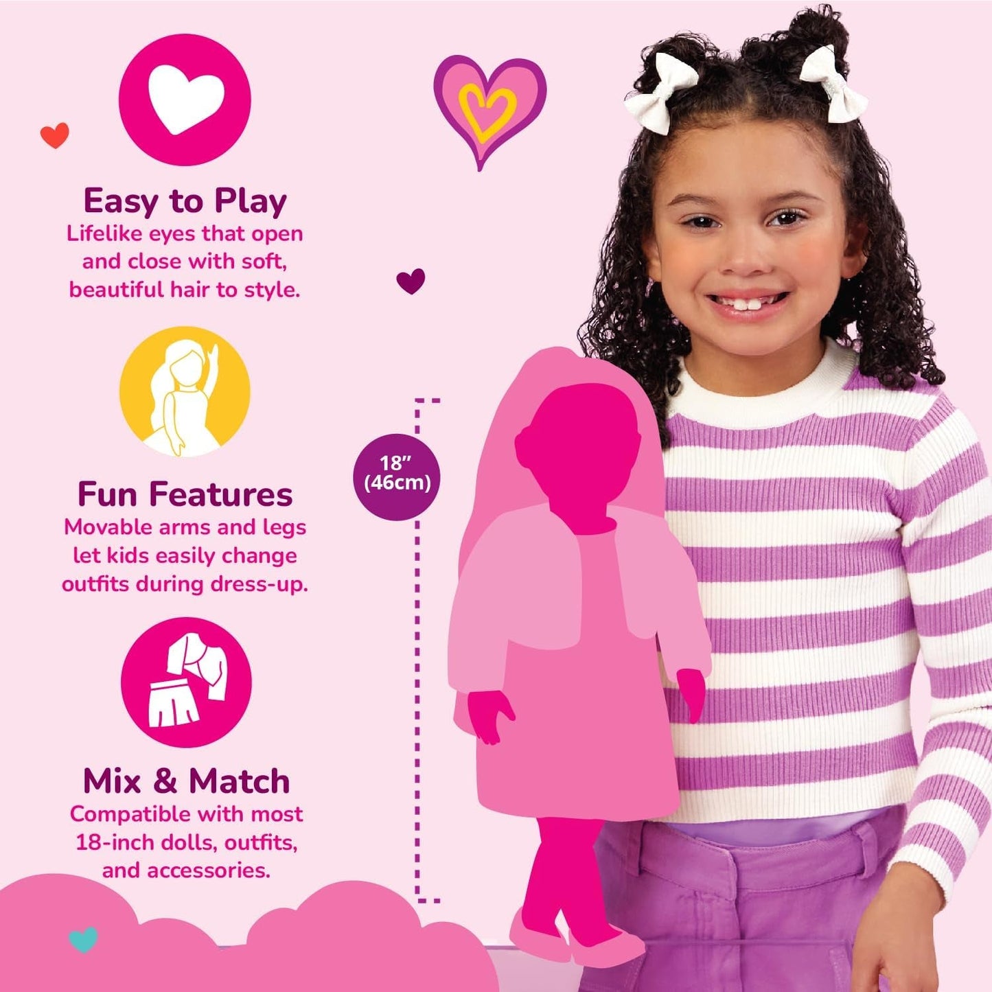 Our Generation - Milo - Jongenspop van 46 cm - Levensechte bruine ogen en krullend bruin haar - Bagage op wielen en reisaccessoires - Fantasiespel - Speelgoed voor kinderen vanaf 3 jaar