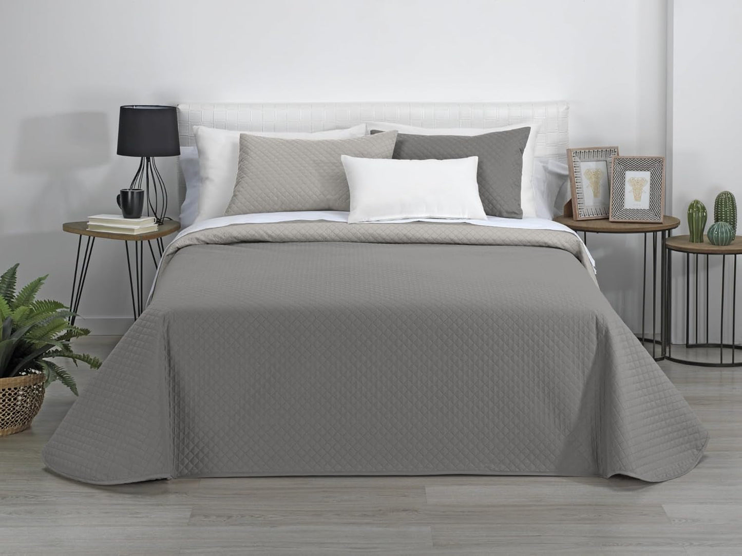 AVA | Omkeerbare boetiekquilt | Voor alle seizoenen | Kleur - Beige/Taupe | Voor bedden van 140/150/160 cm. bed. (250 X 270 Cm. Ancho X Alto) | Gewatteerde quilt Quilts en quilts Naty Shop Standaard titel