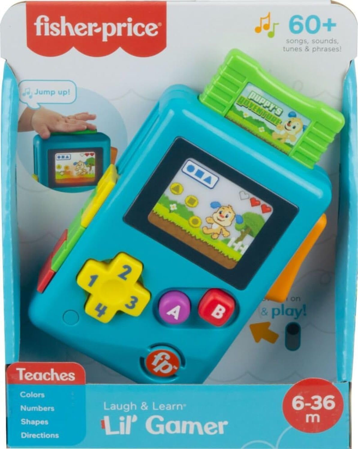 Fisher-Price HBC86 - Leerplezier Lil' Gamer, muzikaal leer- en activiteitenspeelgoed, Duitse versie, voor baby's en peuters van 6 tot 36 maanden Babyspeelgoed Naty Shop