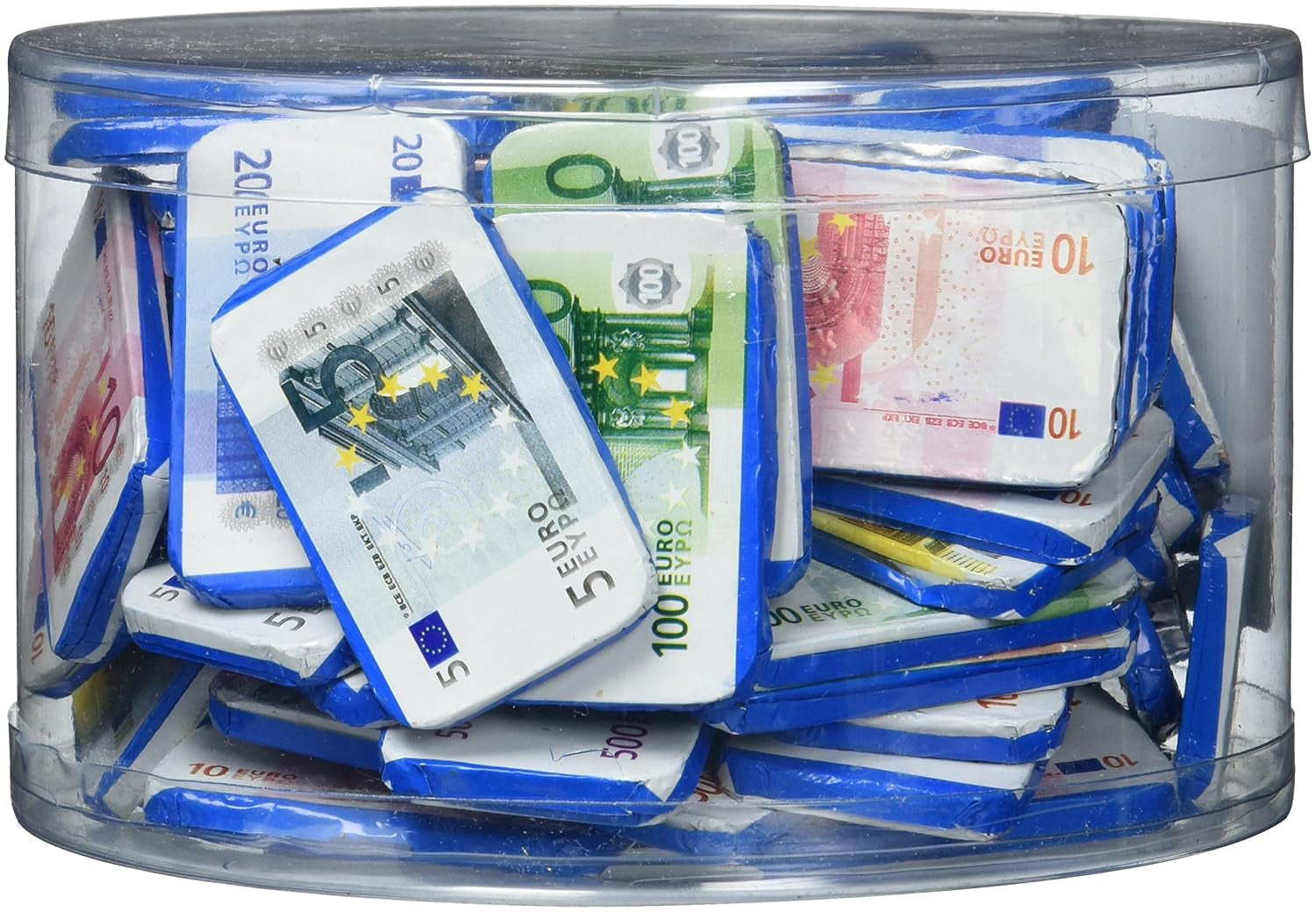 Theobroma Goldgeld Schokoladen Euros, Lose Münzen in Der Dose, 1Er-pakket (1 X 1 Kg) Naty Shop Banknoten