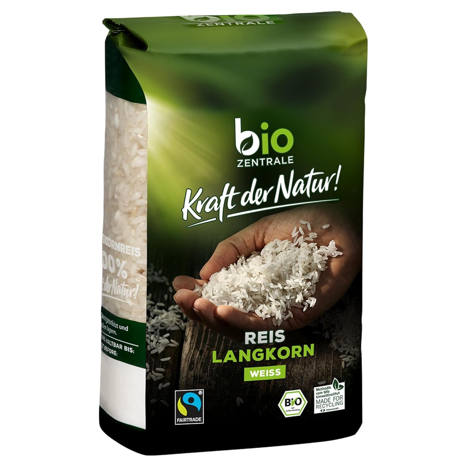 Biocentrale witte Basmatirijst | 7 x 500 g | Fairtrade-certificaat | Traditionele granen | Ideaal voor oosterse gerechten en curries | Gemakkelijk recycleerbare verpakking (monofilm)