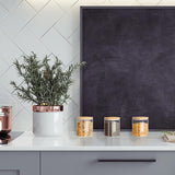 Relaxdays Voorraadpotten met Bamboe Deksels Set van 3 Vierkante Glazen Potten 900ml Lekvrij Helder/Natuurlijk Voedsel Opbergdozen Naty Shop