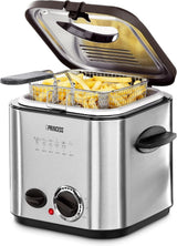 Princess 182611 Mini-fonduefriteuse - Snelle verwarming - Geurfilter - Capaciteit van 1,2 liter, Zilver Huishoudelijke apparaten Naty Shop Standaardtitel