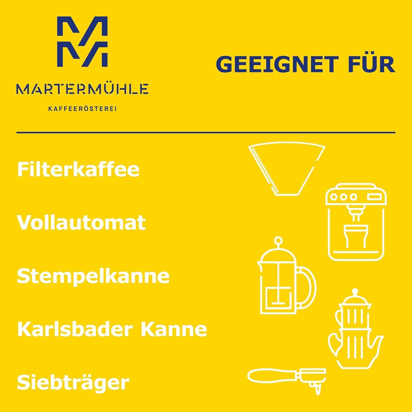 Koffiebonen Martermühle Guatemala 1kg sterk | Arabisch | Smaken: Hazelnoten, Lichte kruiden, Chocolade met druiven | Licht gebrande hele koffiebonen, lage zuurgraad