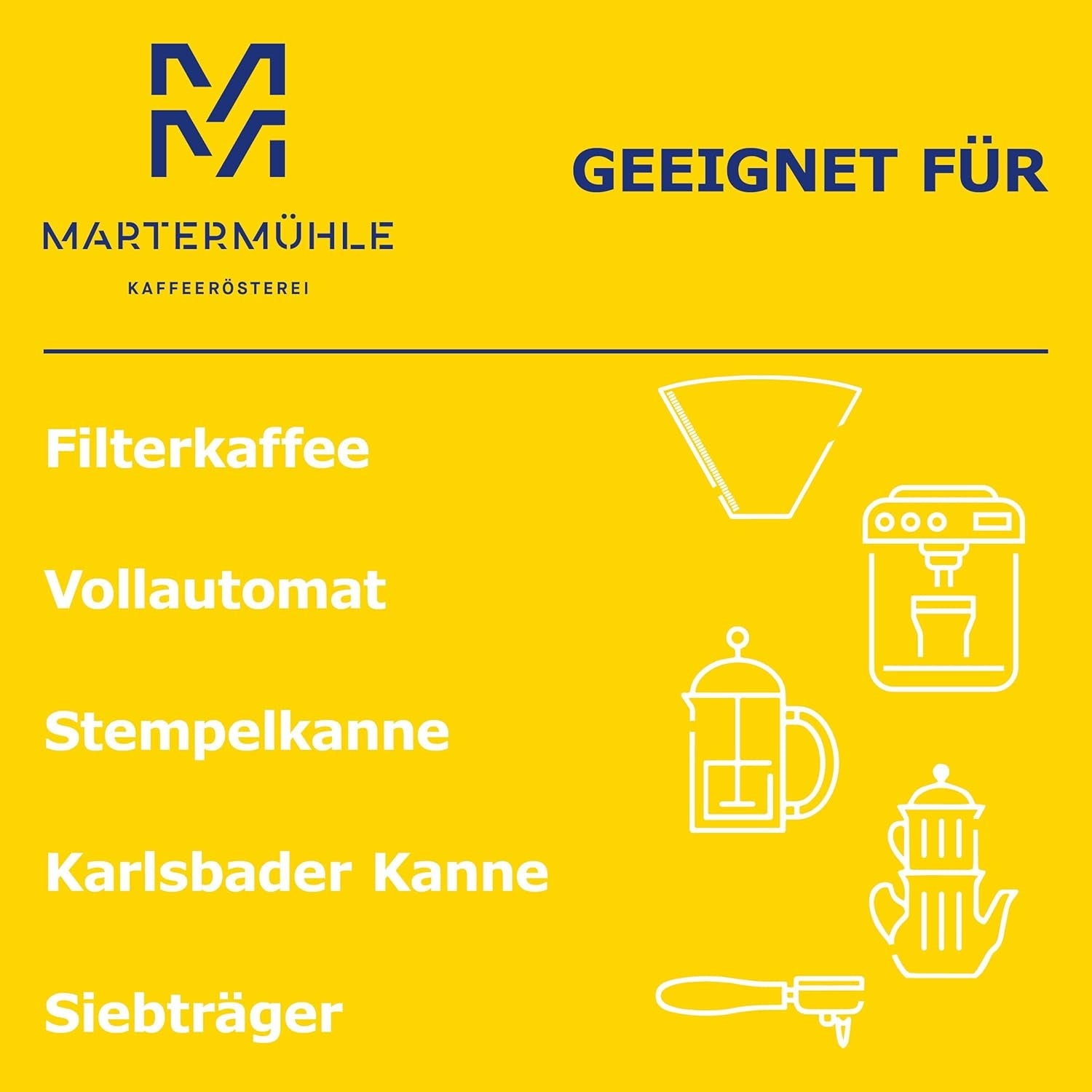 Koffiebonen Martermühle Guatemala 1kg sterk | Arabisch | Smaken: Hazelnoten, Lichte kruiden, Chocolade met druiven | Licht gebrande hele koffiebonen, lage zuurgraad