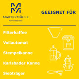 Martermühle Aßlinger Mischung Kaffeebohnen 1kg I Arabica I Smaken: Haselnuss, Leichte Würze, Schokolade I Ganze Kaffee-Bohnen schonend geröstet, säurearm