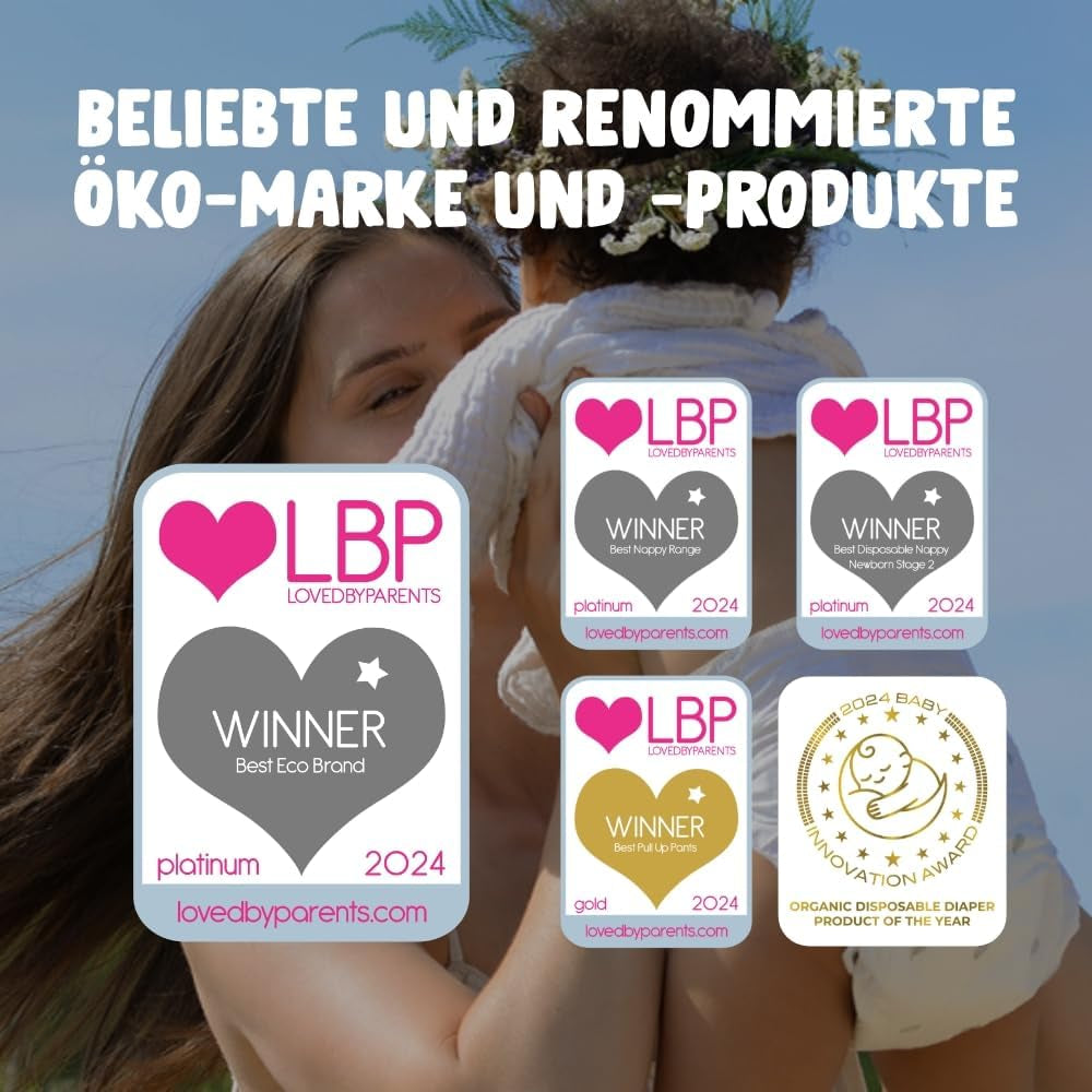 Eco Diapers Eco by Naty Baby Eco Diapers - premium biologische luiers, milieuvriendelijk, gemaakt van plantaardige materialen, ideaal voor de gevoelige babyhuid (maat 5 - 80 stuks)