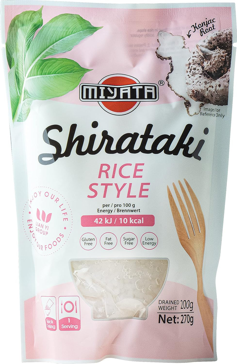 Shirataki-stijl Miyata-rijst gemaakt van konjacmeel, 1 pakje (1 x 270 g)